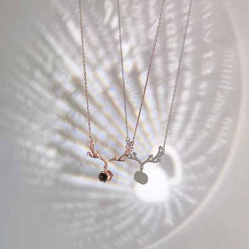 Customizable Love Projection Crystal Pendant Necklace