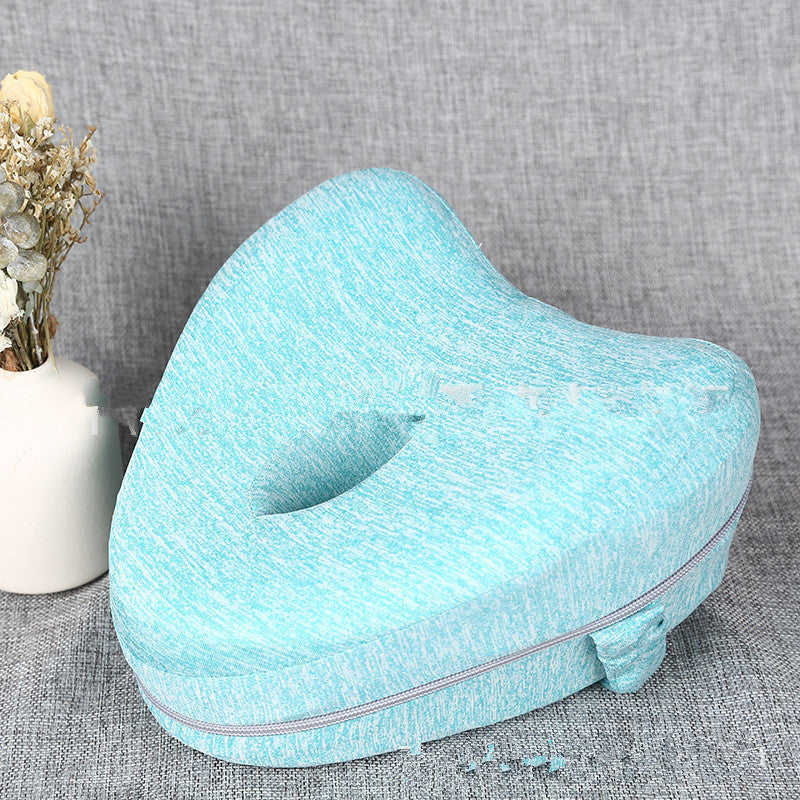 Heart-Shaped Memory Foam Leg Pillow for Improved Sleep & Comfort