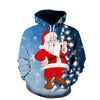 Men's And Women's Fashion Christmas Digital Printed Hood Sweater