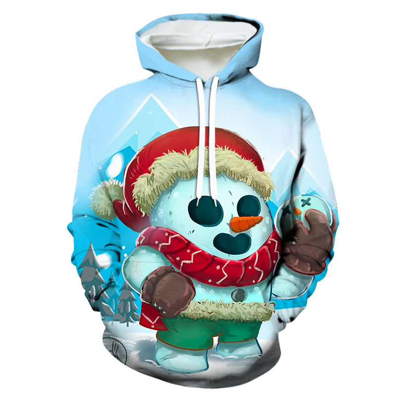 Men's And Women's Fashion Christmas Printed Hoodie