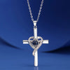 Heart-Shaped Love Cross Projection Necklace for Women