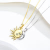 18K Golden Magnetic Sun and Moon Couple Pendant Necklace