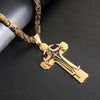 Mens Stylish Trinity Cross Necklace in Titanium Steel