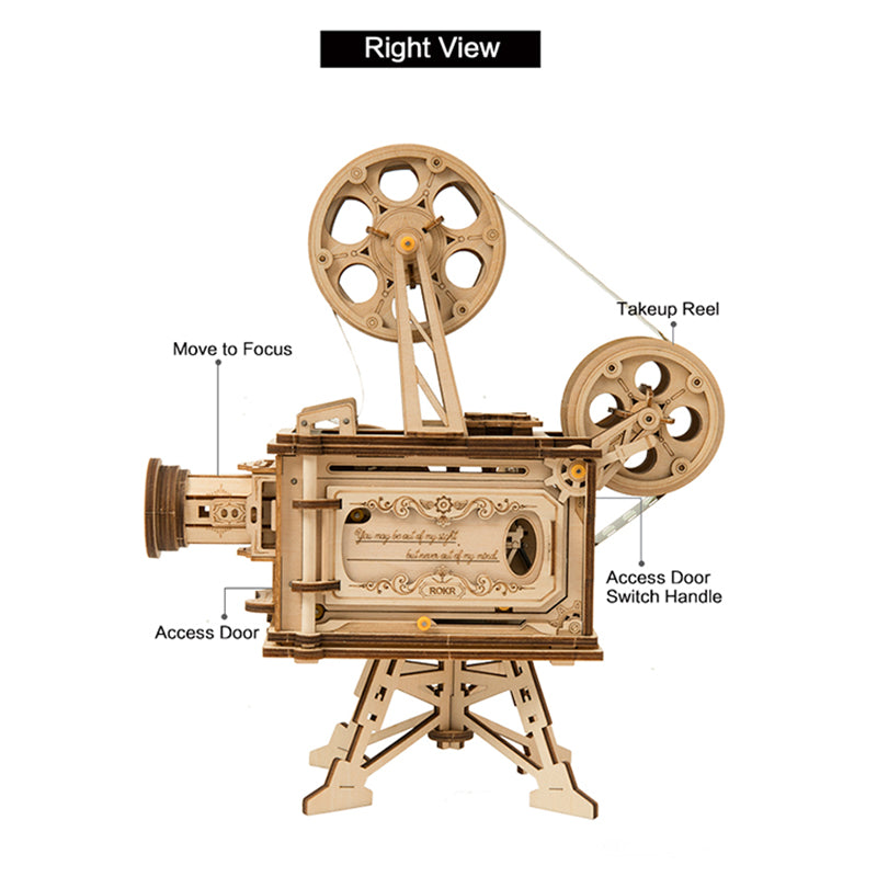 Hand Crank 3D Wooden Vitascope Projector Model LK601