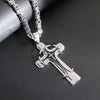 Mens Stylish Trinity Cross Necklace in Titanium Steel