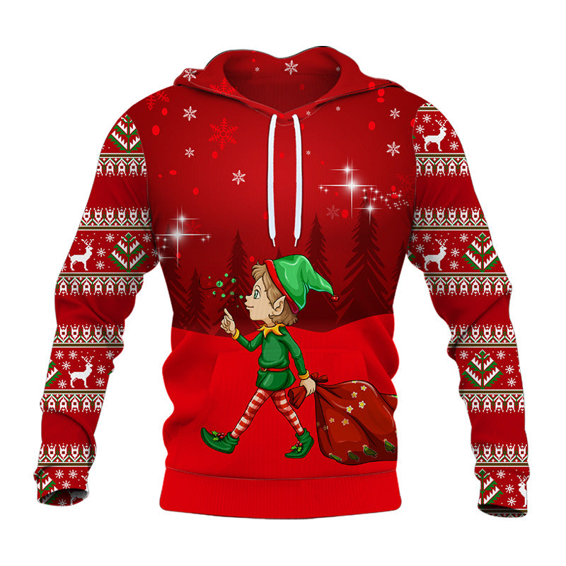 Men's And Women's Fashion Christmas Printed Hoodie