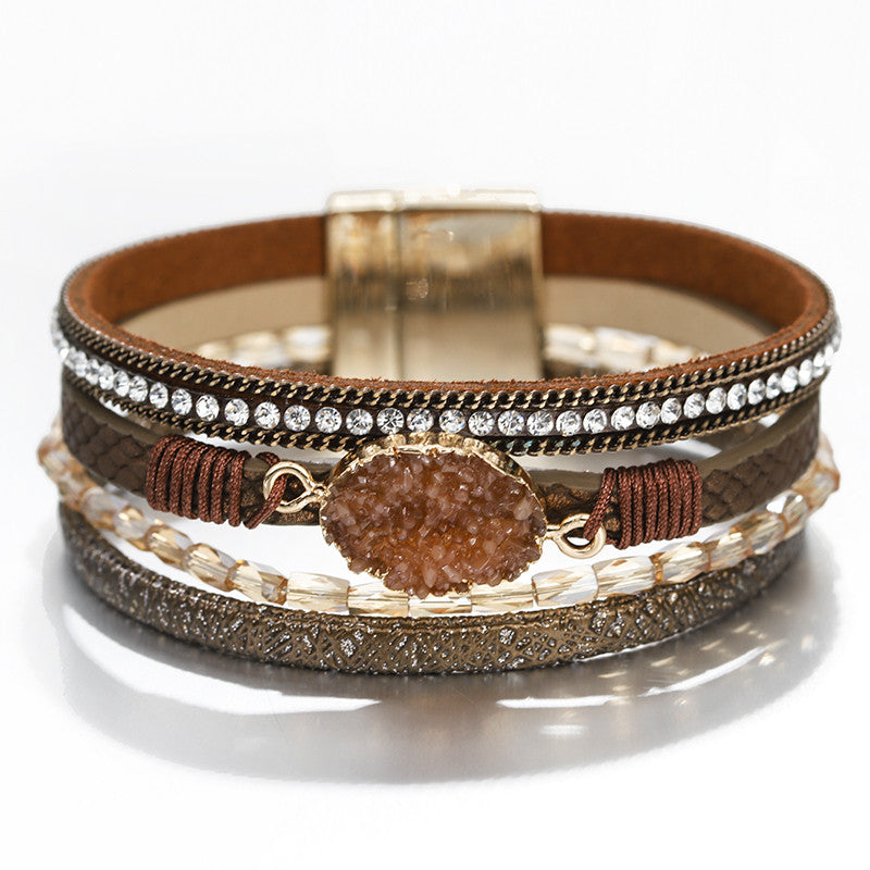 Hand-woven magnetic clasp bracelet bracelet -  Magnetic Simplicity
