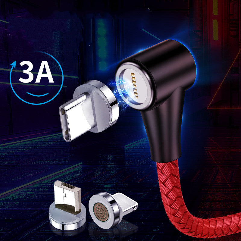 Elbow magnetic fast charging data cable