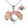 Sterling Silver 3D Rose Flower Locket Necklace That Holds Pictures I Love You to The Moon and Back -  Magnetic Simplicity