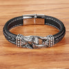Stainless Steel Magnetic Buckle Leather Bracelet For Lovers