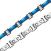 Mens Magnetic Bracelets Blue Link Stylish 8.5 Inches Adjustable Titanium Stainless Steel Bracelet for Men, Free Resize Tool and Elegant Gift Box -  Magnetic Simplicity
