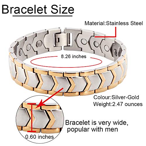 N+NITROLUBE Magnetic Bracelet for Men Stainless Steel Bracelets Strong Magnetism Energy Therapy Jewelry -  Magnetic Simplicity