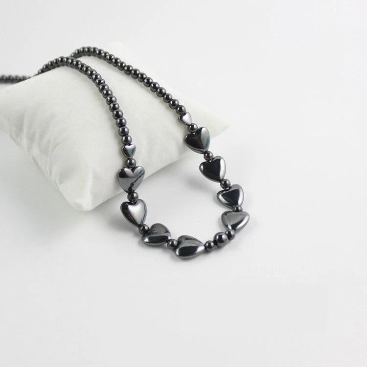 Magnetic black magnet heart necklace -  Magnetic Simplicity