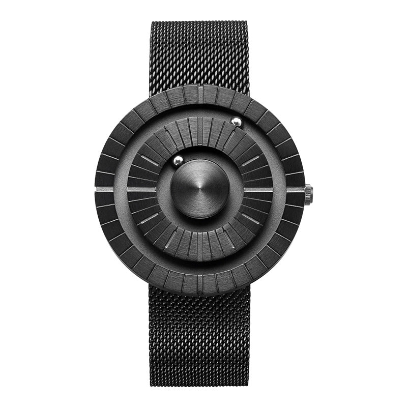 Reloj magnético con correa de acero inoxidable para deportes creativos a la moda para hombre