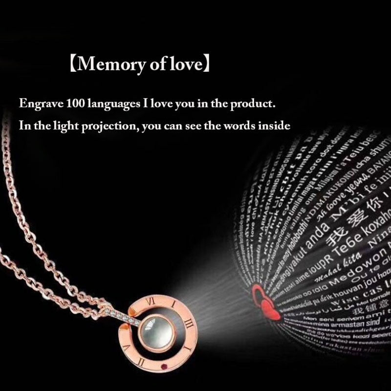 100 Languages I Love You Projection Pendant -  Magnetic Simplicity
