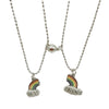 Good Friends Magnetic Couple Necklace Rainbow Dripping Oil -  Magnetic Simplicity